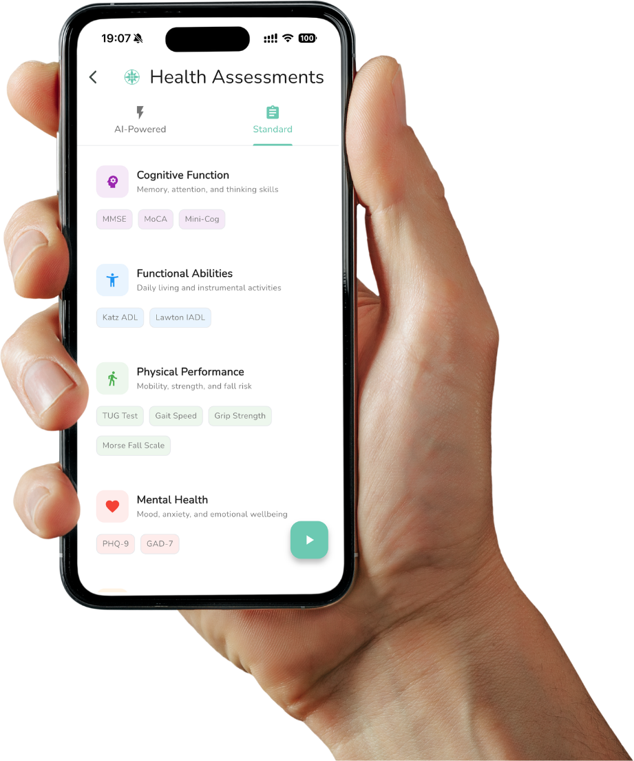 Elderwise Health Assessments on Mobile